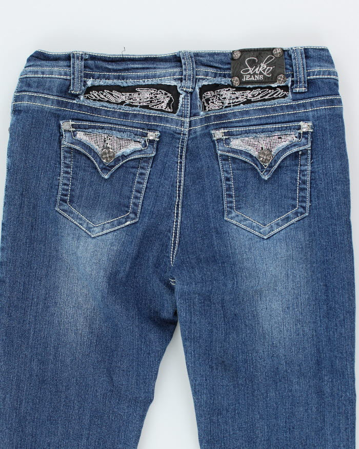 Vintage Y2K Gothic Style Dark Wash Flared Jeans - W28 L30
