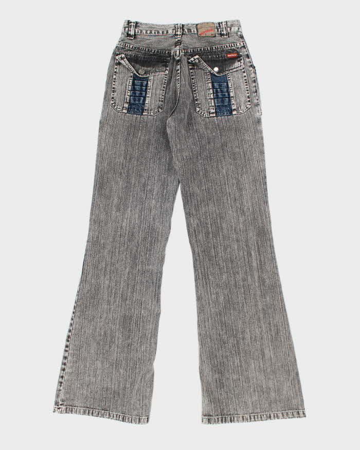 Vintage Y2K Grey Stone Wash Flared Jeans - W24 L32