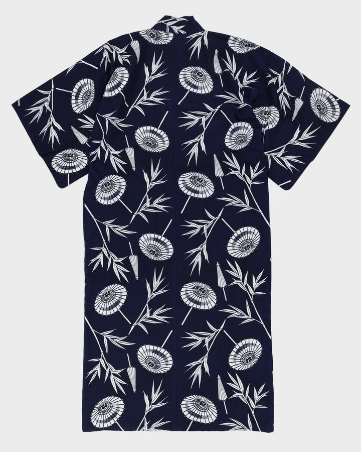 Vintage Navy & White Printed Kimono - M
