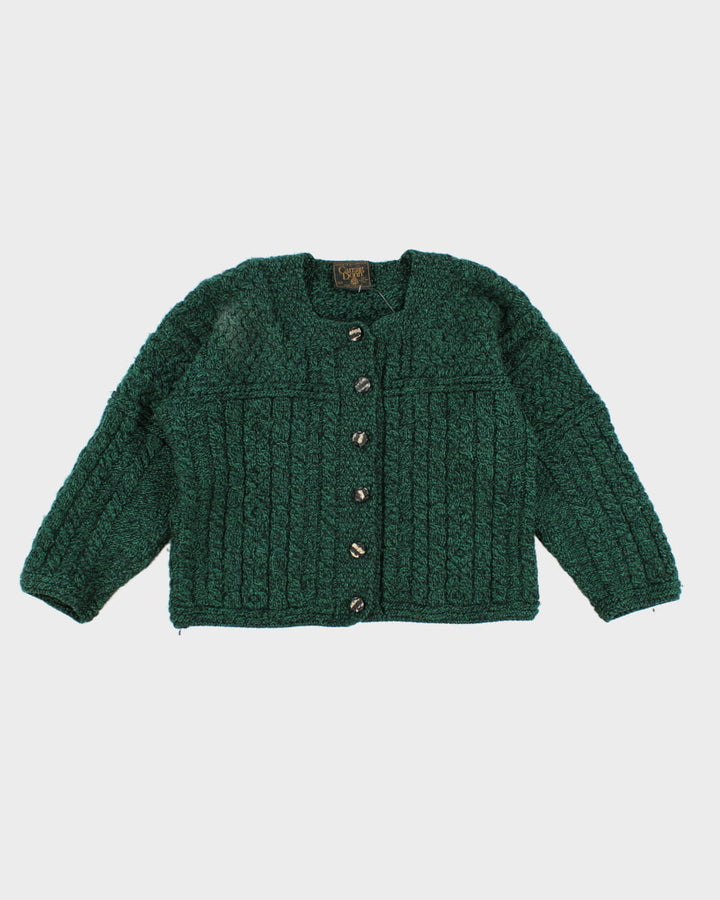 Vintage Carraig Donn Green Wool Cardigan - S