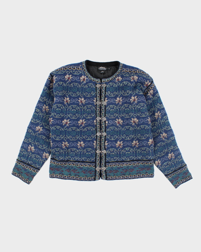 Vintage Women's Icelandic Patterned Clasp Close Cardigan - M