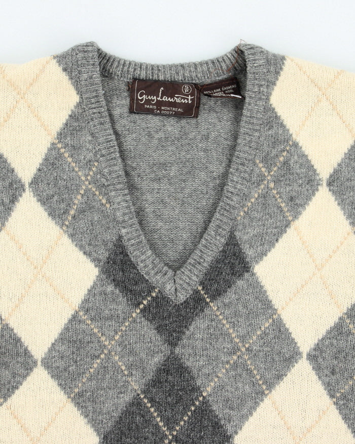 Vintage Guy Laurent Argyle Wool Blend Tank Knit - S