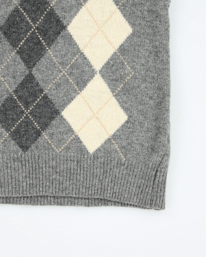 Vintage Guy Laurent Argyle Wool Blend Tank Knit - S