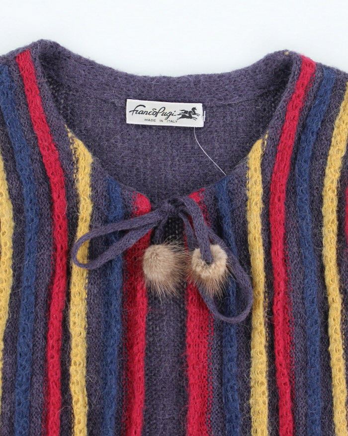 Vintage Franco Pugi Purple stripe Wool Blend Sleeveless Knit - S