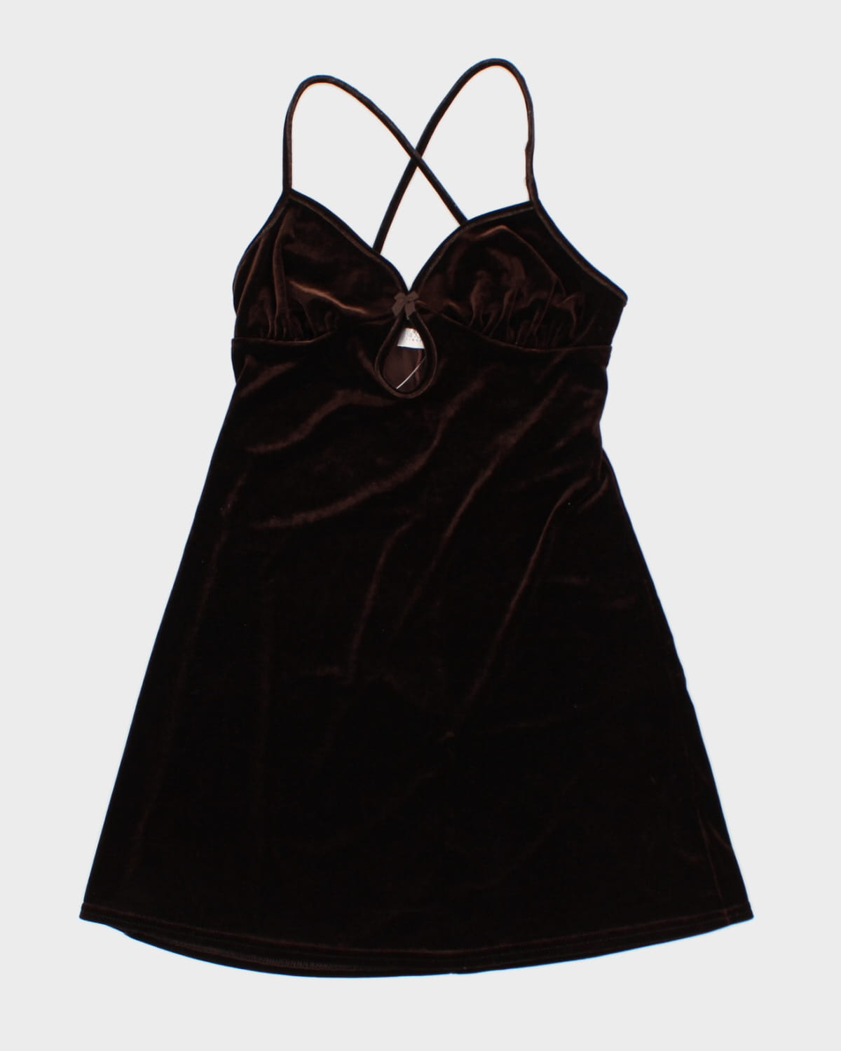 Y2K 00s La Senza Brown Velour Slip Dress