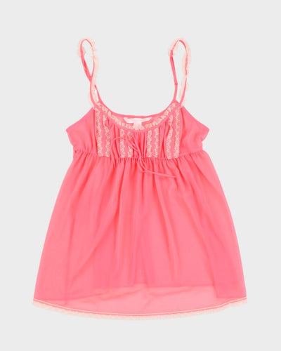 00s Victoria's Secret Lace Detailed Pink Slip Dress - M