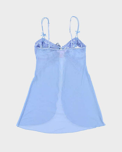 Woman's Blue Lace Floral Print Camisole - XS