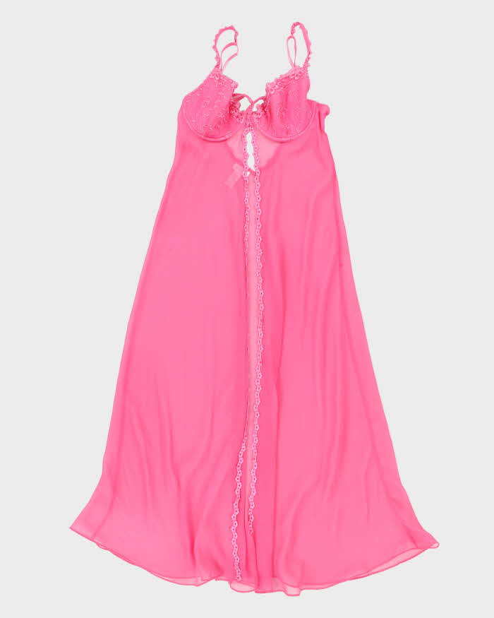 90s La Senza Pink Mesh Lingerie Slip L Rokit