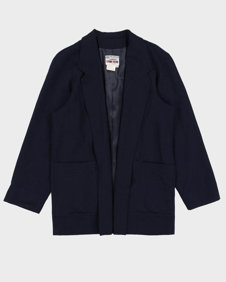 Vintage 80s Don Vito Navy Blazer Coat - L