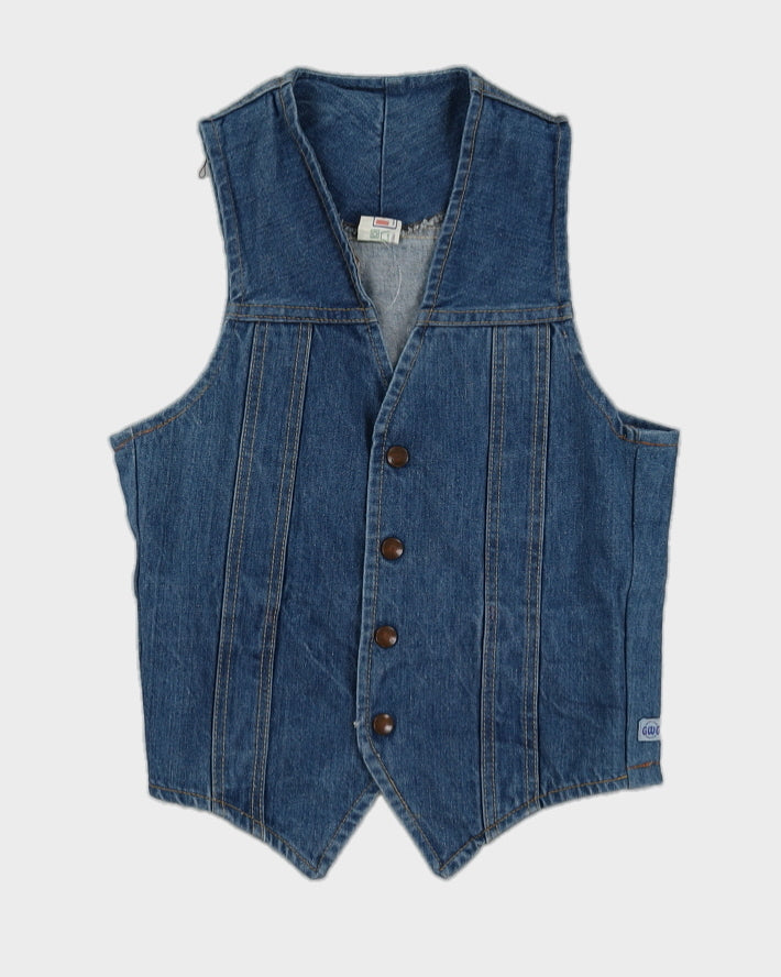 Vintage 80s GWG Denim Waistcoat - M