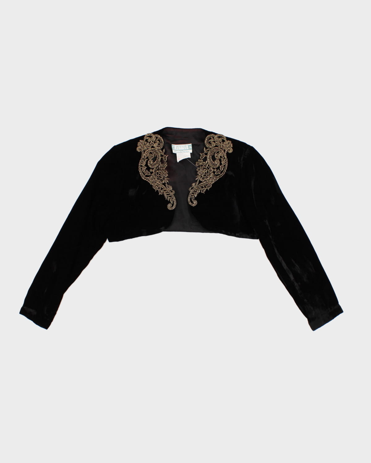 Vintage 80s Braemar Petites By Michelle Monet Cropped Velvet Jacket Rokit