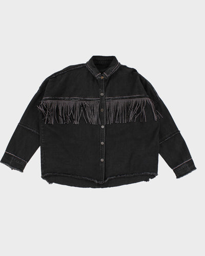 Vintage Tassel and Denim Shirt Jacket - L