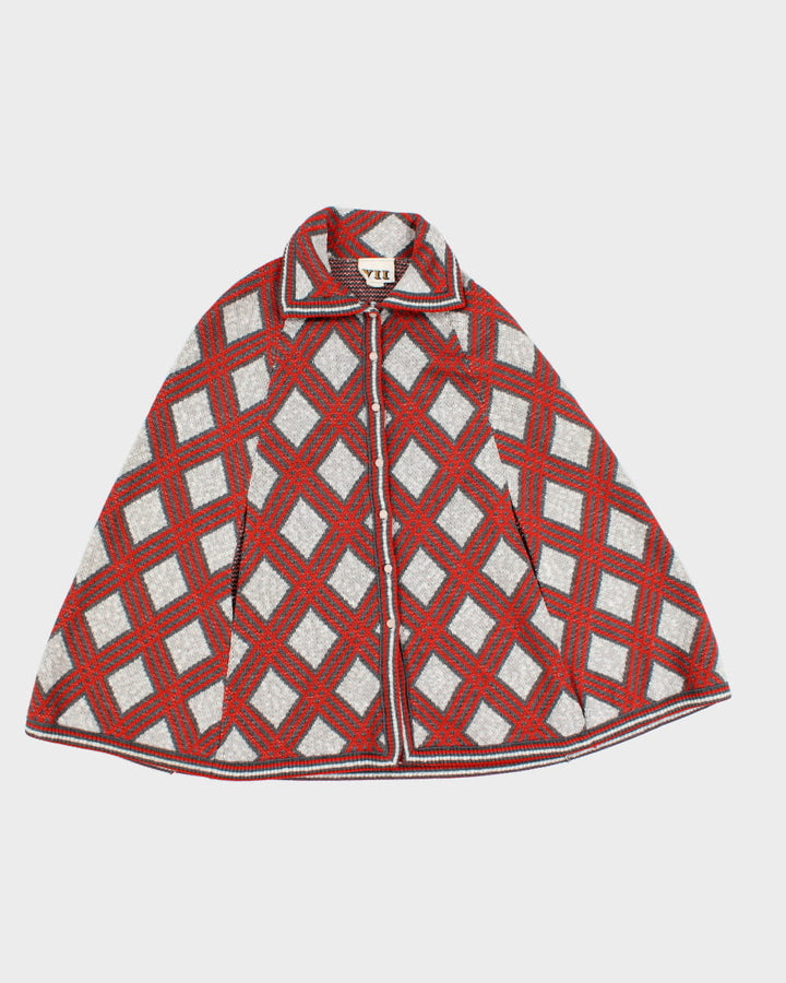 Vintage Button Up Cape Coat - M