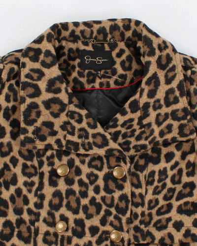 Y2K 00s Betsey Johnson Leopard Print Coat - L
