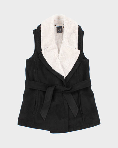 Womens Black Armani Fleece Lined Vest - S