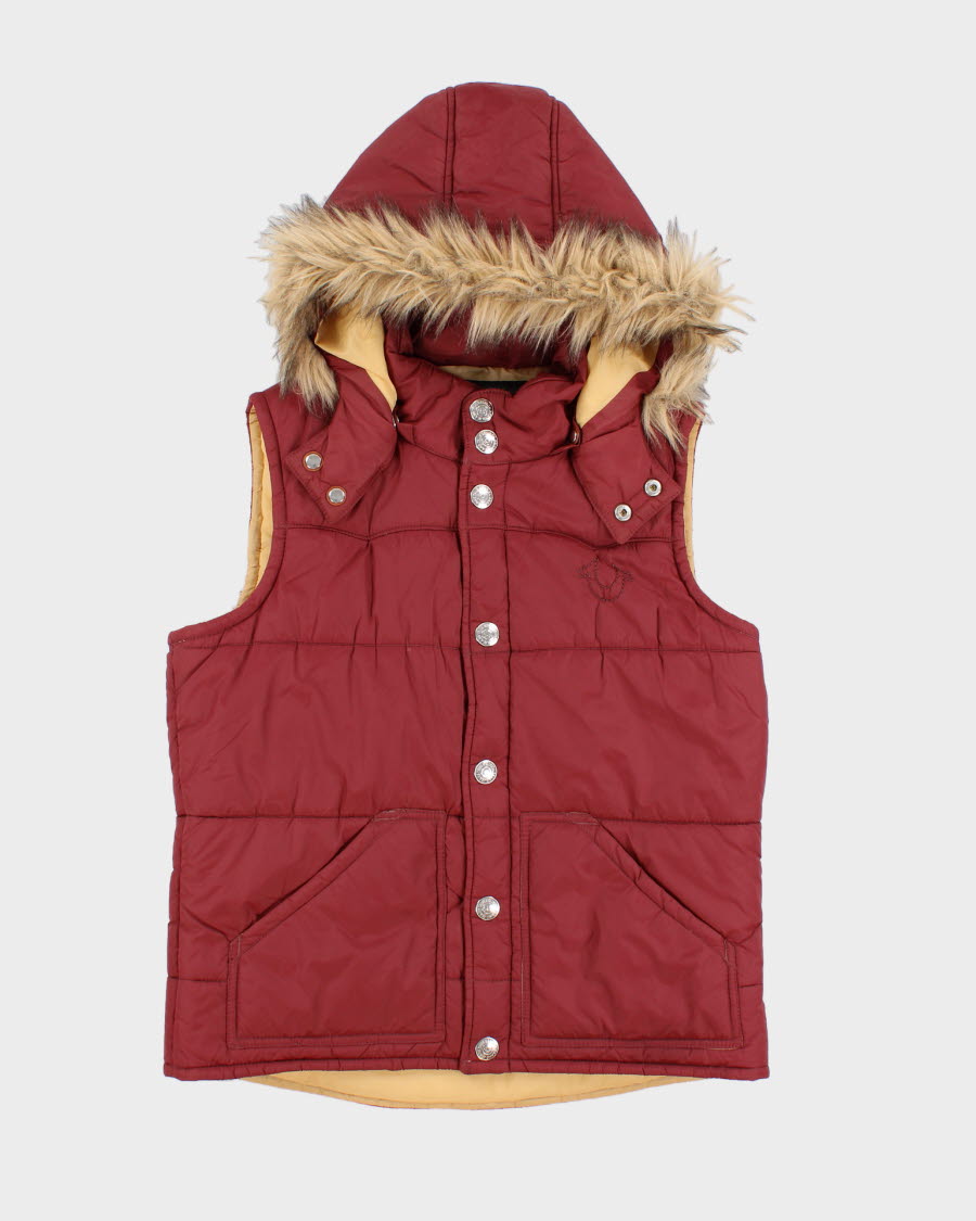 Y2K 00s True Religion Faux Fur Puffer Vest M