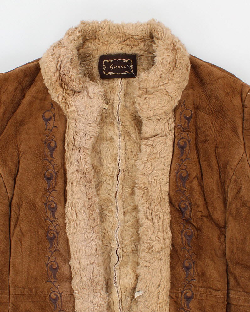 Vintage Woman's Guess Penny Lane Leather Coat - M/L