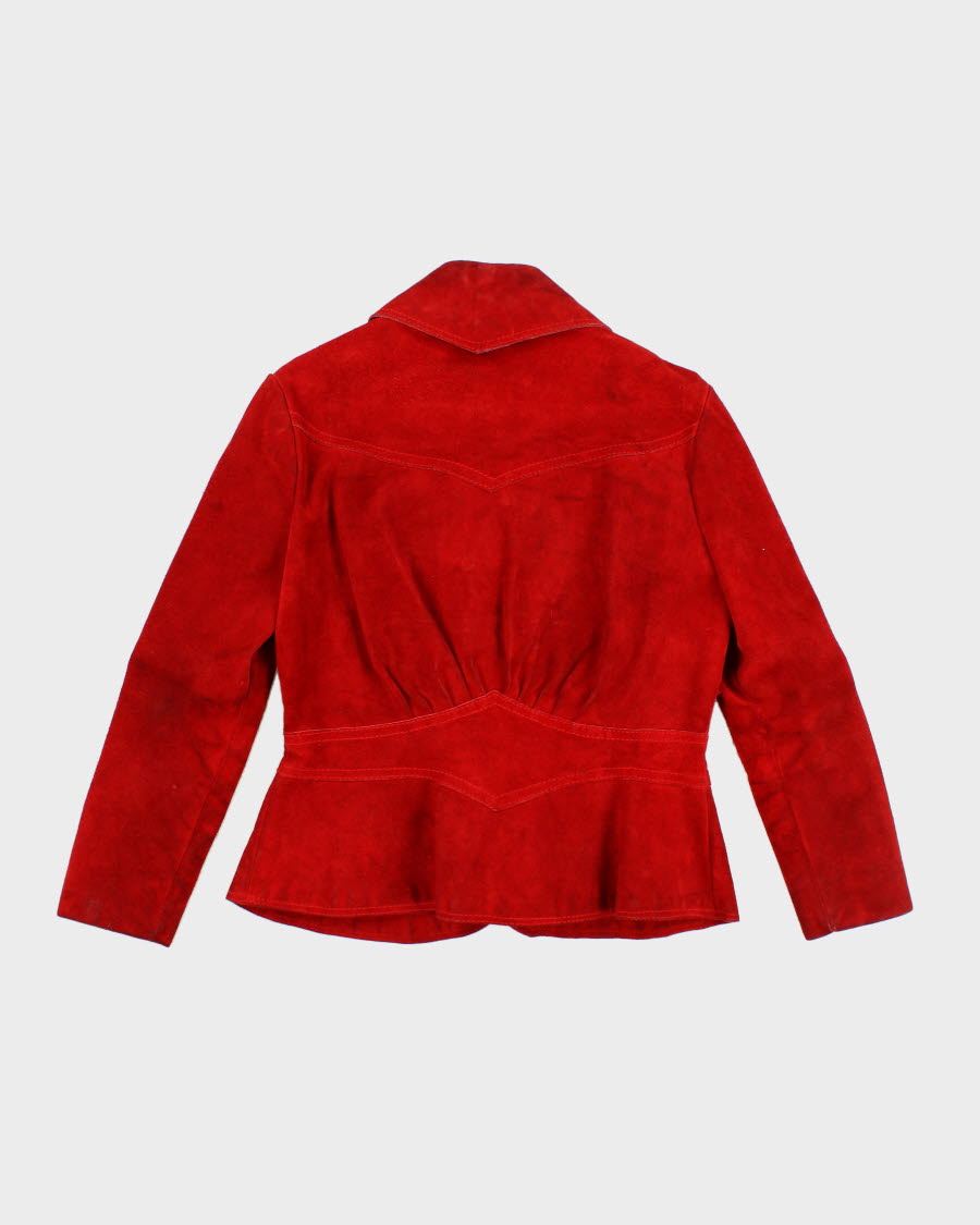 Vintage Woman's Red suede jacket - S