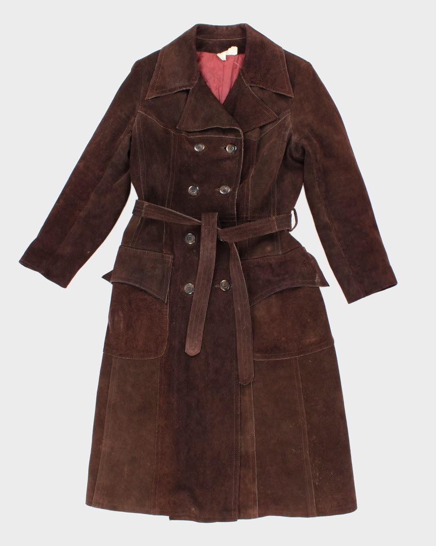 Vintage Brown Hooded Coat With Soft Fleece Lining And Practical Pockets For Spring Women main image 0