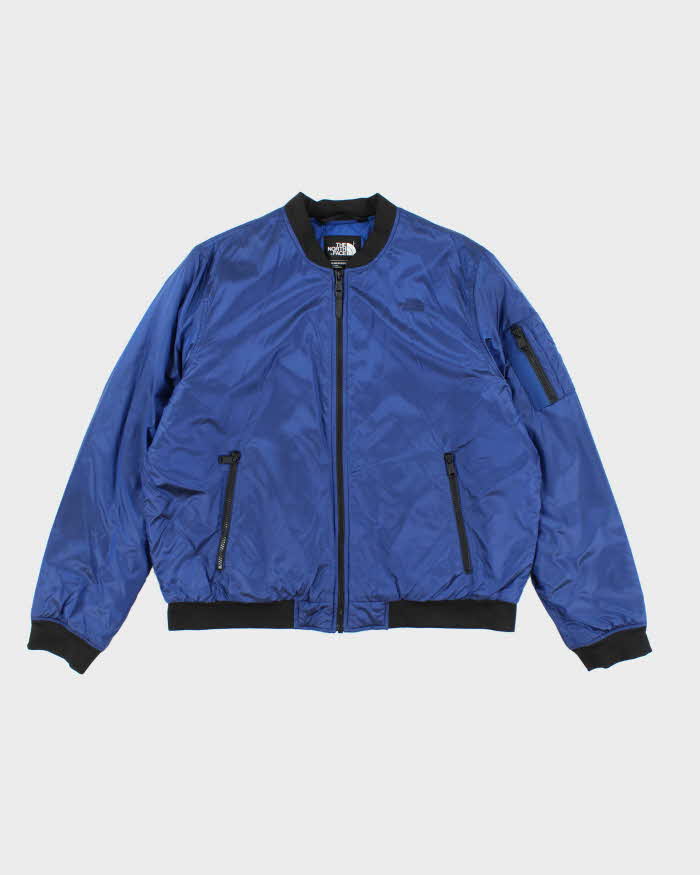 【ヌジャベス 】 INSULATION BOMBER JACEKT Bomber jacket with round neckline Navy Bombers original