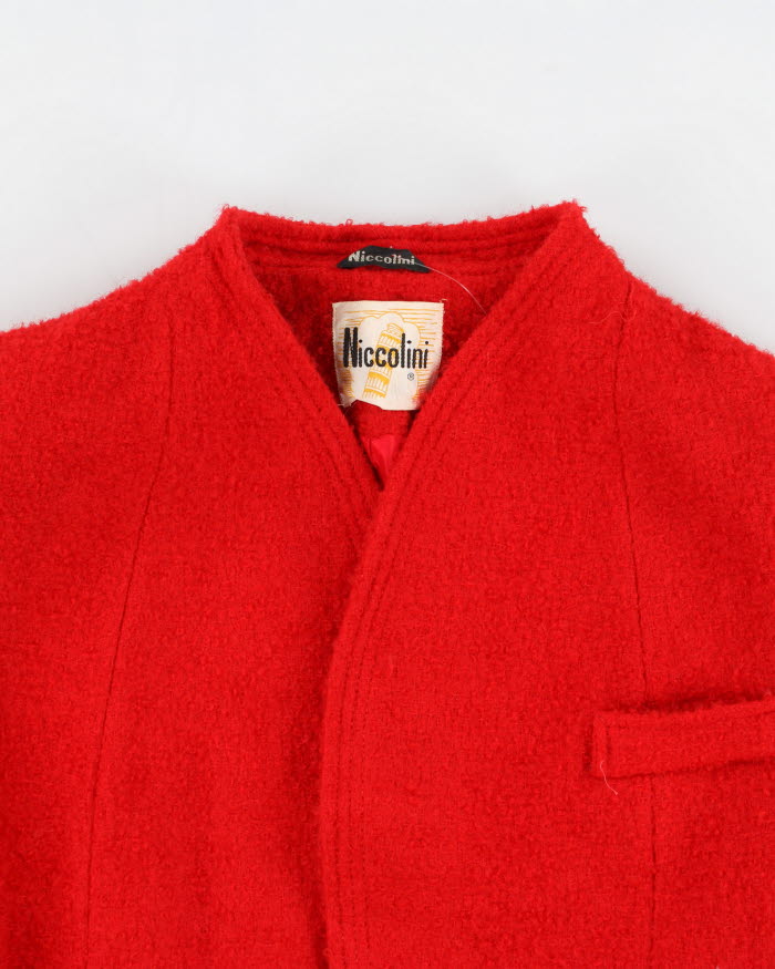 Vintage 80s Niccolini Darling Red Belted Coat - L