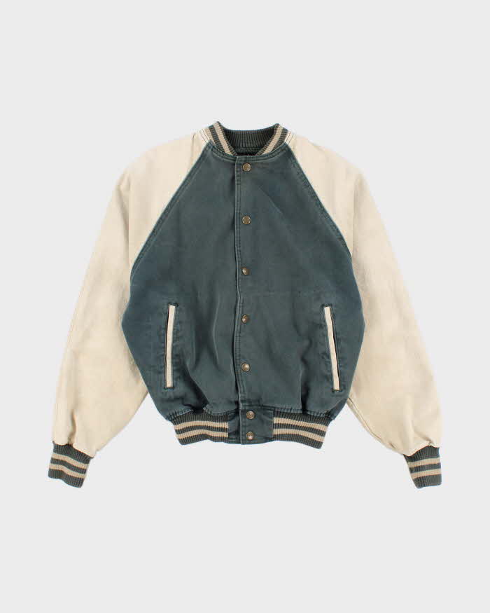 Vintage denim varsity jacket hotsell
