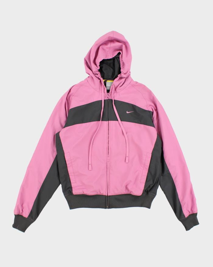 Y2k Women's Nike Pink And Grey Windbreaker Jacket S – Rokit
