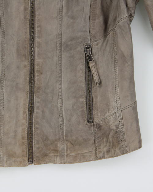 Danier Grey Leather Jacket - S