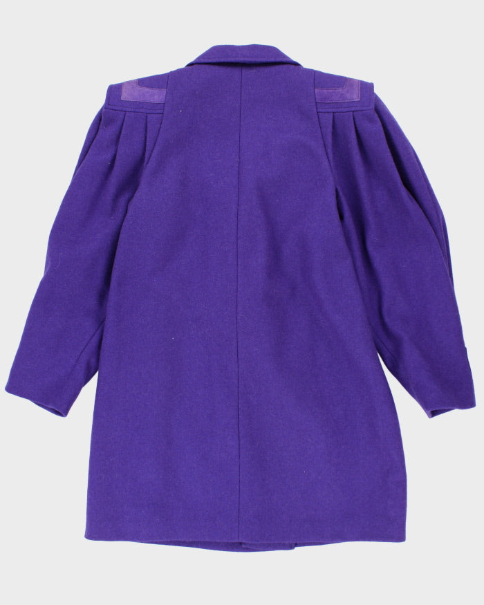 Vintage 80s Wool Blend Purple Coat - M
