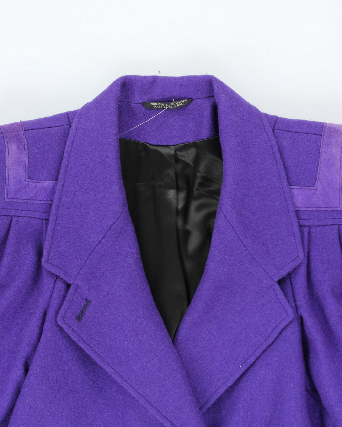 Vintage 80s Wool Blend Purple Coat - M
