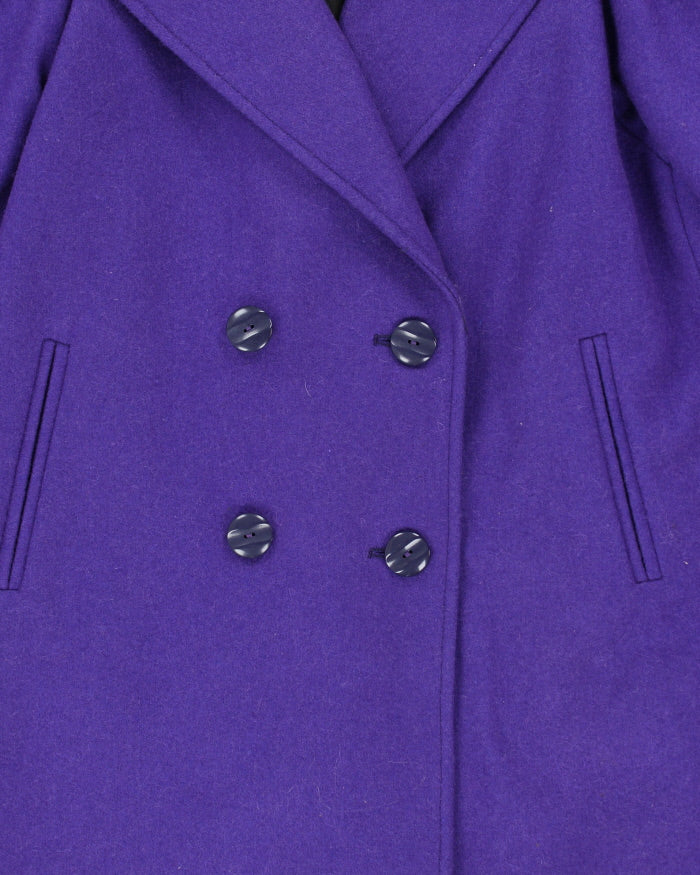 Vintage 80s Wool Blend Purple Coat - M