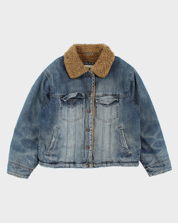 Vintage 90's Wrangler Teddy Lined Denim Jacket S