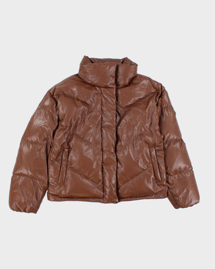 Vintage Women s The Cloud Puff Vegan Leather Down Puffer Jacket M Rokit