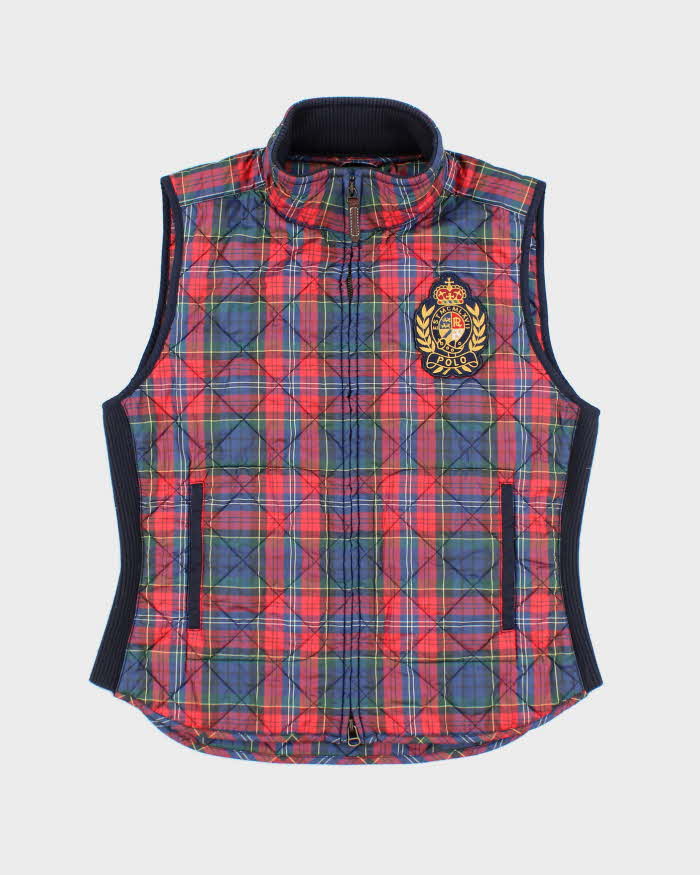 Vintage Women's Ralph Lauren Tartan Insulated Puffer Gilet L