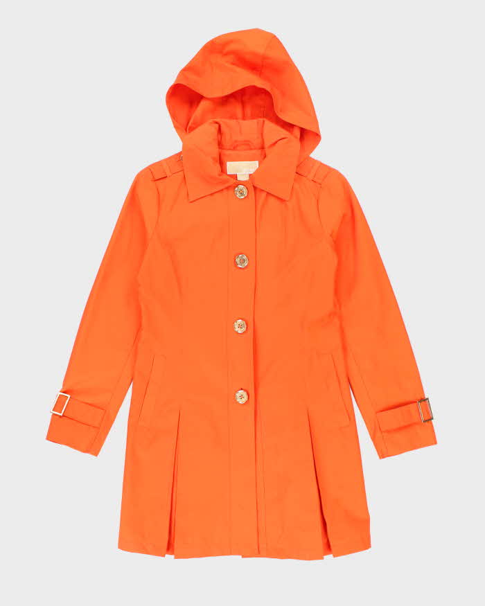 Michael Kors Orange Hooded Mac - XS