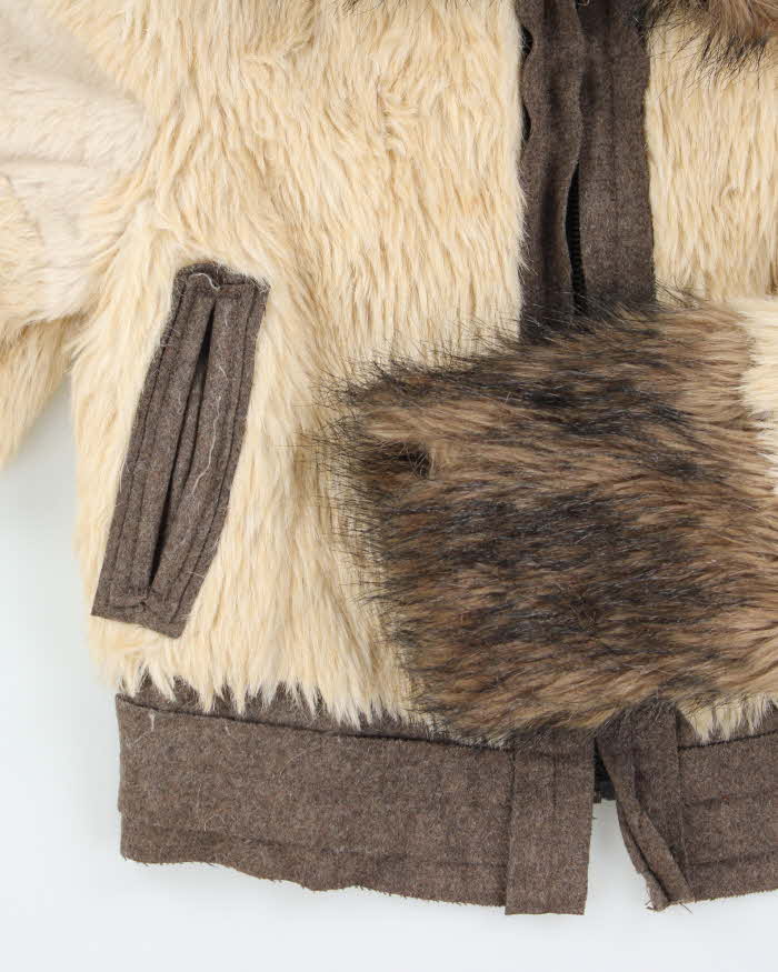 Vintage Y2k 00s Jessica Simpsons Faux Fur Wool Jacket - M