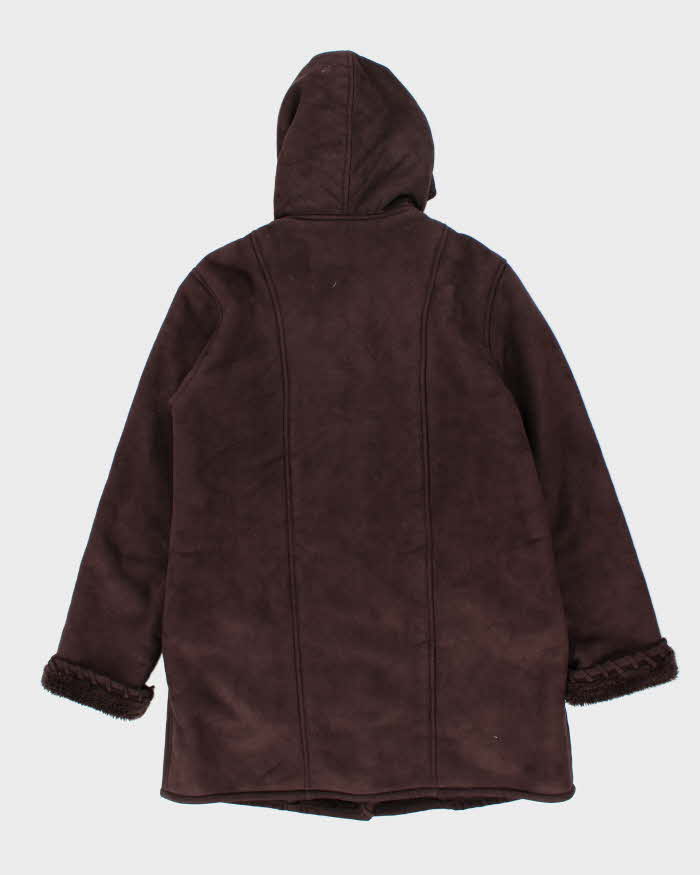 Vintage Beechers Brook Faux Suede Hooded Coat - L
