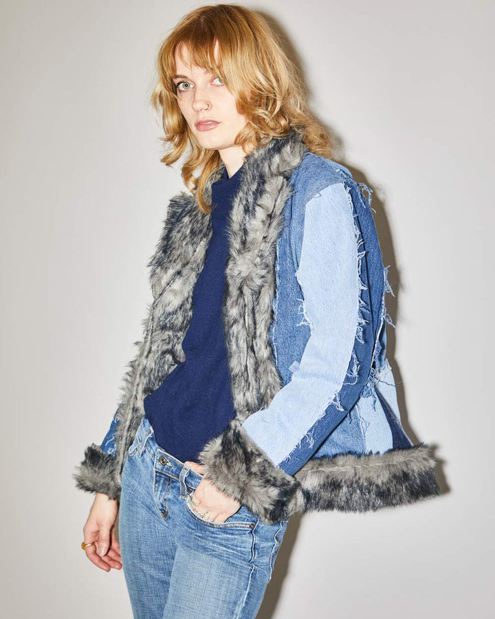 Rokit Originals Phoebe Patchwork Denim Jacket - S/M