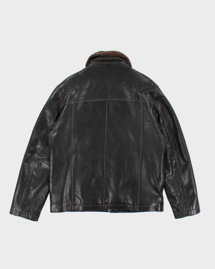 Vintage 2000's Danier Heavyweight Lined Leather Zip Up Jacket - L