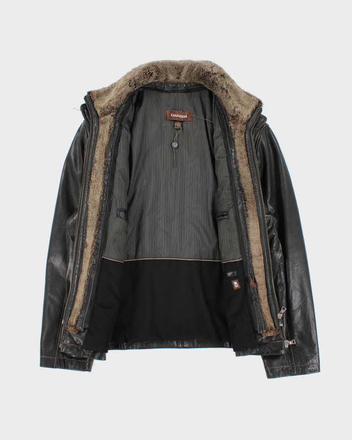 Vintage 2000's Danier Heavyweight Lined Leather Zip Up Jacket - L