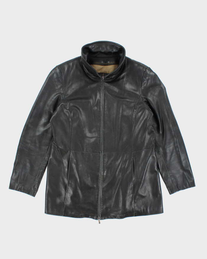 Vintage Y2K Women's Danier Lined Leather Zip Up Jacket - XL