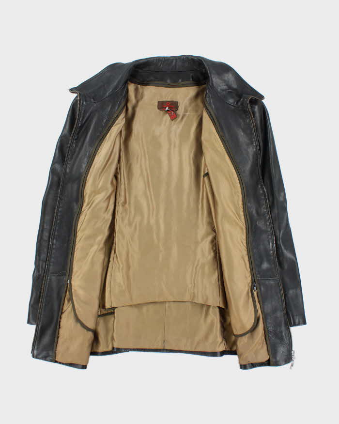 Vintage Y2K Women's Danier Lined Leather Zip Up Jacket - XL