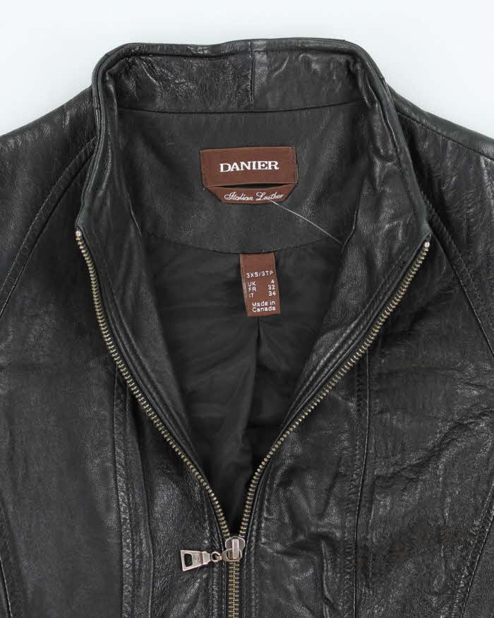 Vintage Y2K Danier Women's Slim Fit Leather Biker Jacket - XS