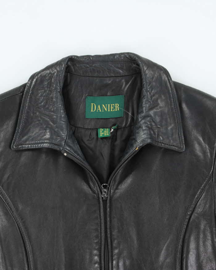 Vintage Y2K Danier Leather Zip Up Harrington Jacket - L