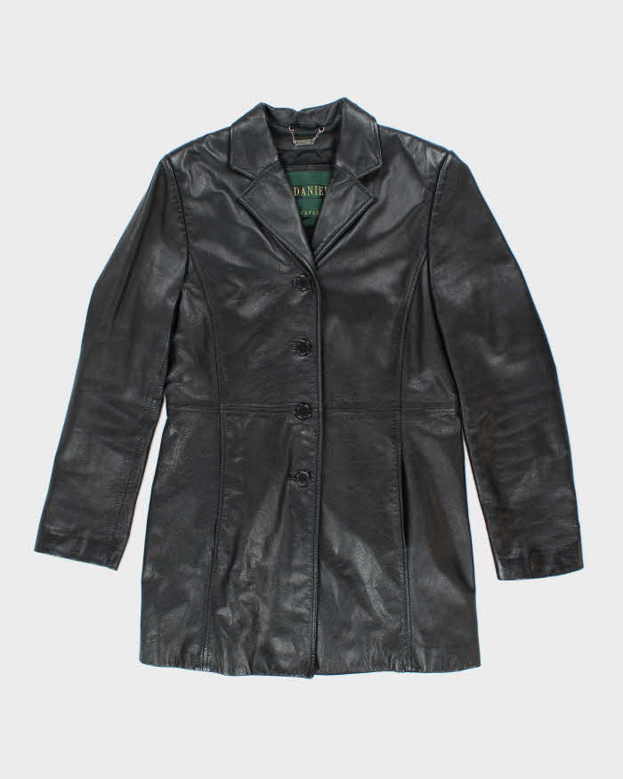 Vintage 90's Women's Danier Double Breasted Leather Jacket - M