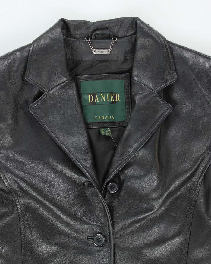 Vintage 90's Women's Danier Double Breasted Leather Jacket - M