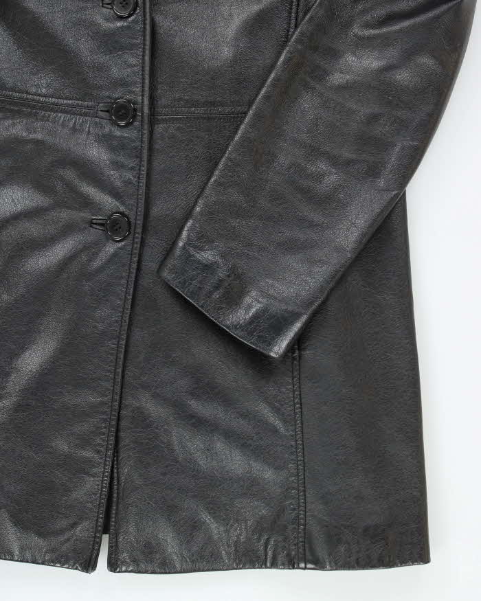Vintage 90's Women's Danier Double Breasted Leather Jacket - M