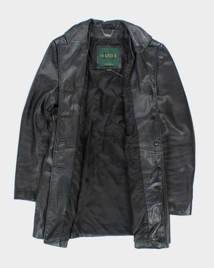 Vintage 90's Women's Danier Double Breasted Leather Jacket - M