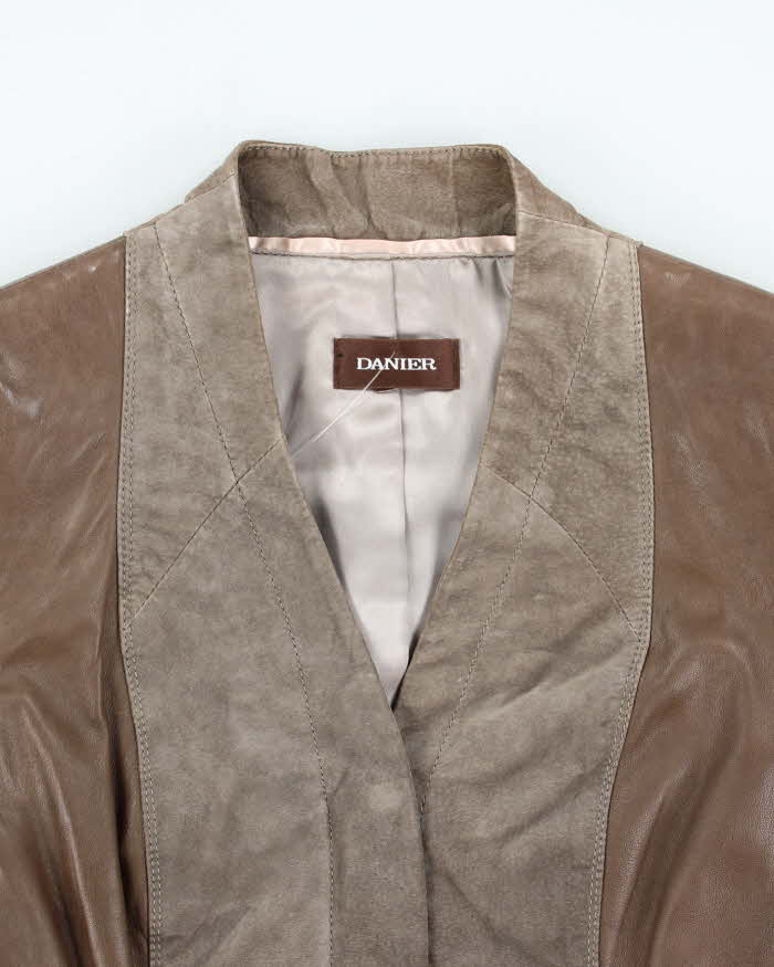 Vintage Danier Lightweight Wool Panel Leather Jacket - XS