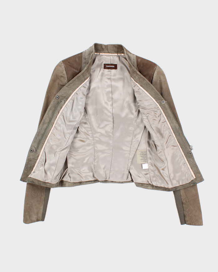 Vintage Danier Lightweight Wool Panel Leather Jacket - XS